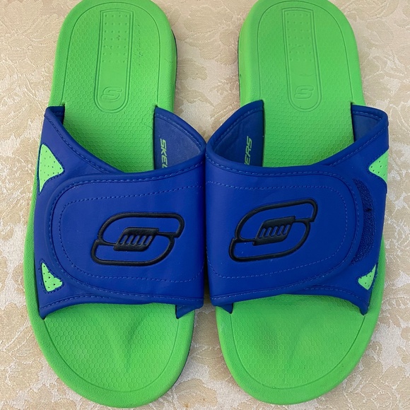 skechers sandals mens green